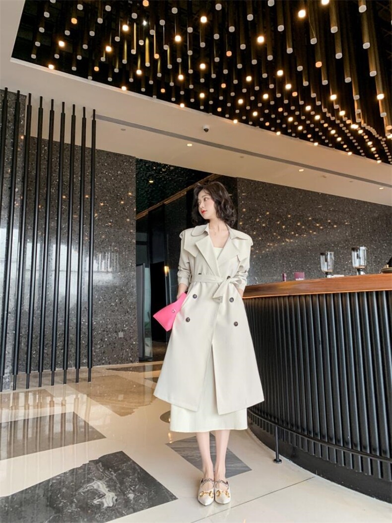 多边形韩版风衣，女装风衣，卡西姆