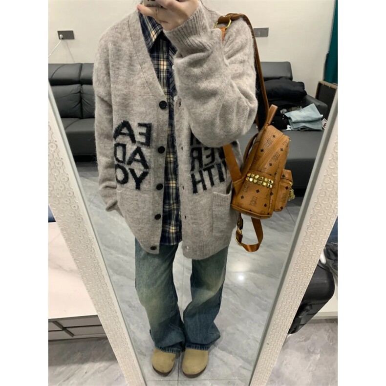 【有货】MY452CC-特P58慵懒风开衫毛衣男美式字母针织外套,男装针织衫/毛衣,星座1007（原301D）