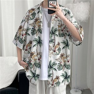 短袖衬衫春款男港风潮流C1191P26图片
