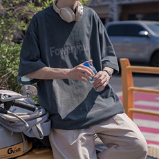 美式水洗做旧复古高街短袖T恤潮流宽松B225-T9348-P45-X59-有货，男装T恤，电商B225