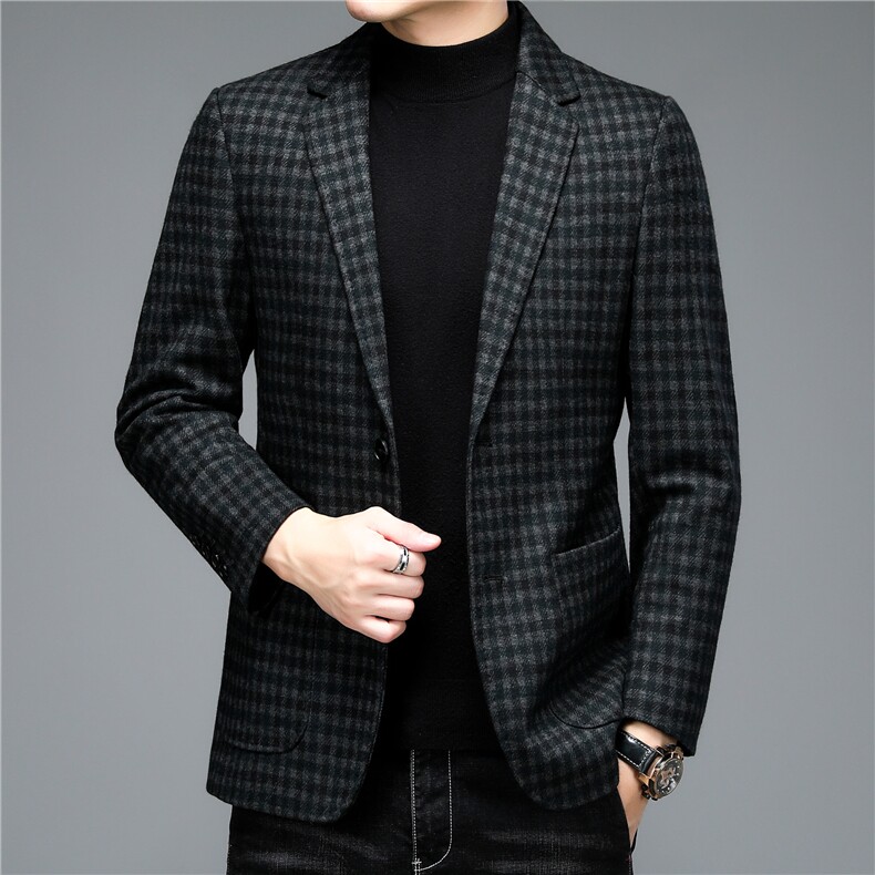2023秋季爸爸西装外套男中老年商务休闲西服外套ALXB2108-P285,男装西服,电商B212（原钱塘6029）