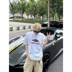 网络图现货 美式复古小圆领重磅纯棉潮牌印花男女短袖t恤JT87-P35图片
