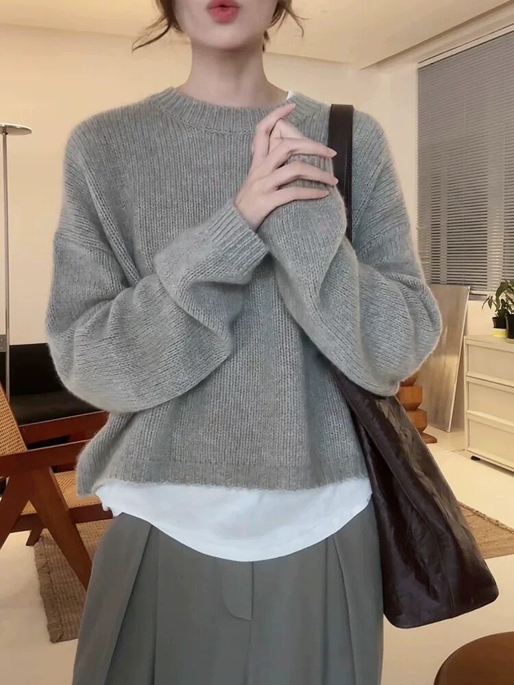 新款女装宽松羊毛羊毛衫时尚百搭舒适保暖,女装羊毛衫,恩泰羊绒