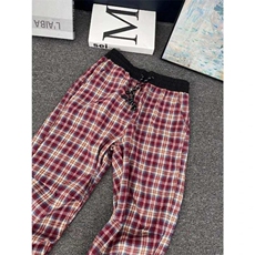 网图有货秋季美式复古褶皱直筒宽松休闲格子裤男女A870-P35，男装休闲裤，星座1505