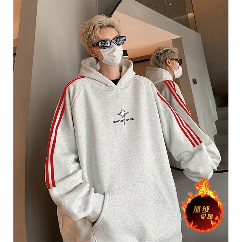 抖音得物供货提供视频秋冬重磅美式宽松织带连帽卫衣2323，男装卫衣，电商A486