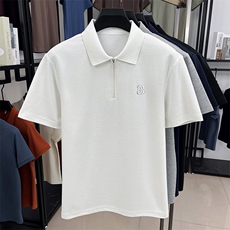 夏季棉短袖半拉链翻领POLO衫男T恤潮流品质上衣体恤男装，男装T恤，钱塘6003（原4033）