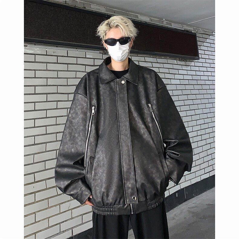 高品质秋款男皮衣工装拉链皮夹克外套JK8226P100,男装夹克,星座1013-1