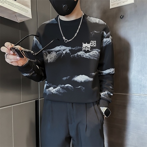 泰山印花刺绣卫衣男高级感社会小伙外套B323-WY13B-P65控95图片