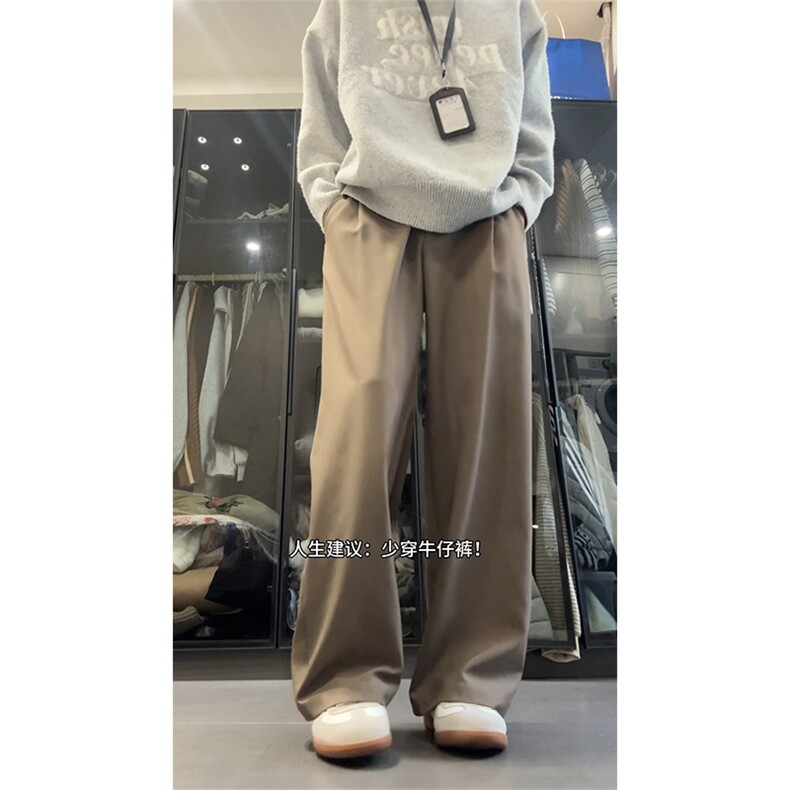 春季2026垂感西裤男老钱风薄长裤打褶休闲裤C62184-TP3568,男装西裤,电商A102