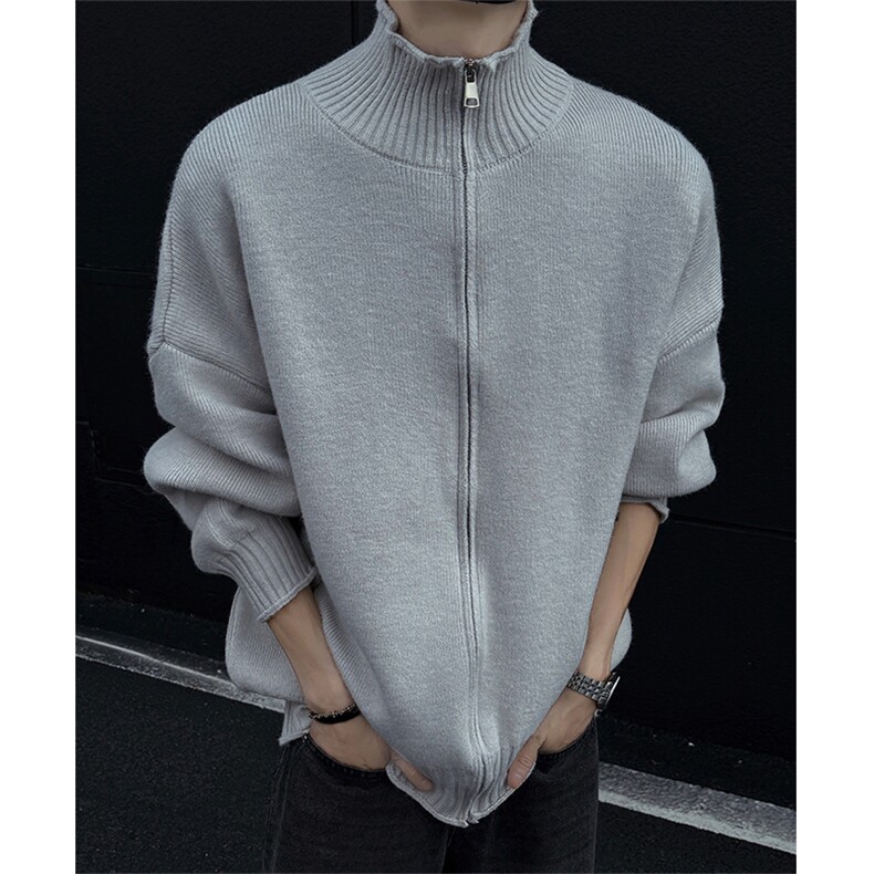 24年秋冬新款高品质宽松长袖针织立领拉链开衫毛衣KM87-p60控98，男装针织衫/毛衣，星座508（原C305）