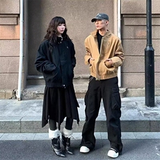 美式复古外套男女2025新款设计感小众立领飞行员夹克短款情侣上衣，男装夹克，星座506A