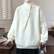 秋冬新款青少年时尚立领纽扣款休闲针织衫毛衣男1018-1-M618-P60，男装针织衫/毛衣，星座1018-1​