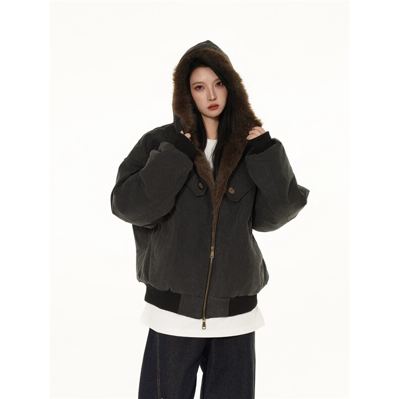 1506-1/MM6058/P116美式保暖座山雕加绒加厚宽松潮牌棉服图片