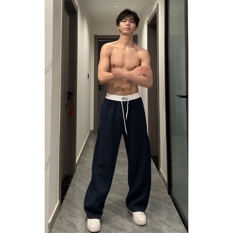 美式高街潮牌男女运动休闲裤直筒宽松卫裤慵懒显瘦休闲长裤子,男装休闲裤,电商A486