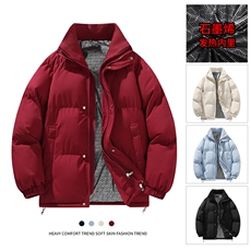 得物二开~深度库存立领假两件石墨烯内里棉服棉衣外套9088特P85，男装棉衣，电商A309