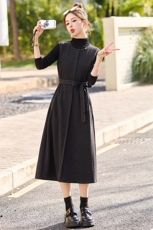 收腰小个子显瘦打底上衣两件套2025春季新款气质高级感套装连衣裙，女装套装/套裙，依万里