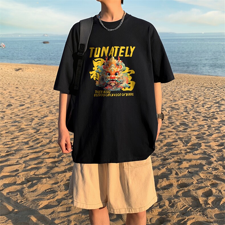 直播供货2025夏装新款纯棉印花短袖T恤A158-T2425-P16特价控28,男装T恤,电商A158