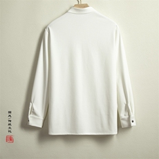 春夏新款风男装新中式改良男士长袖衬衫X02P80，男装衬衫，钱塘802