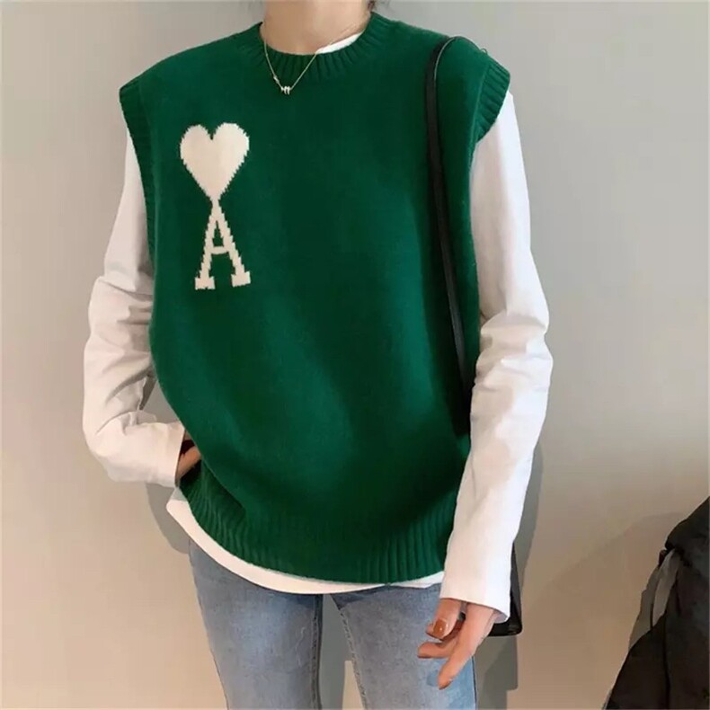 秋新款气质百搭简约马甲女宽松显瘦无袖针织背心外套学生韩版潮,女装马甲,德聚羊绒