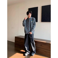 重磅北极绒绒刺绣开衫针织上衣MY0117-特批55，男装卫衣，星座313A(原308A-2)