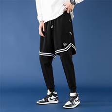 春季男士新款青少年酷霸假两件叠穿潮牌潮流修身休闲裤SK2118-P80，男装休闲裤，电商A128