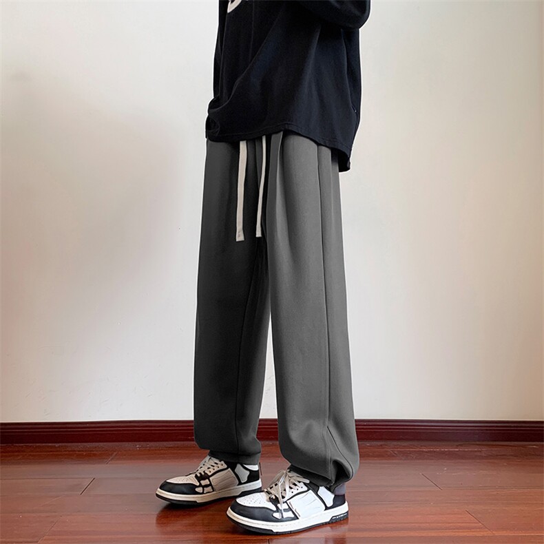 港风休闲裤男港风宽松直筒拖地裤束脚裤卫裤KP755P40,男装休闲裤,星座1204-3