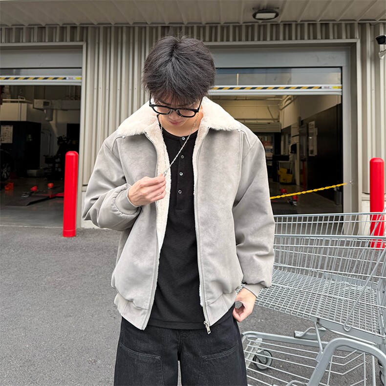 1506-1/JM881/P94新品男装棒球领麂皮绒夹克男士棒球服纯色外套1,男装夹克,星座1506-1