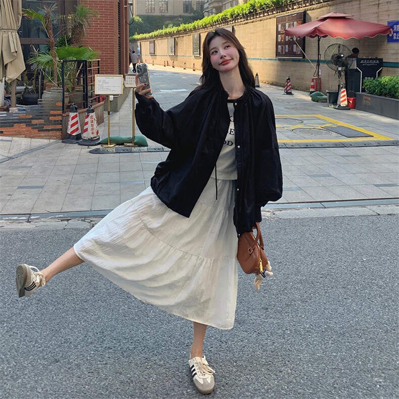 韩版设计感灯笼袖夹克外套女2025春秋季新款宽松显瘦休闲洋气上衣,女装短外套,2C081