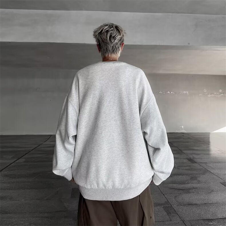 重磅硬挺假两件cleanfit卫衣美式潮男外套高级感拼接衬衫上衣圆领,男装衬衫,星座601-1