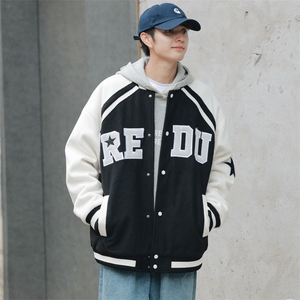 冬款港风加棉加厚时尚棉衣外套毛巾绣棒球服男士8133-P120控价158图片