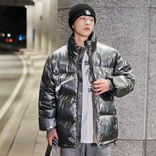 冬季短款羽绒服男士轻薄保暖外套帅气潮牌亮面情侣A436-912，男装羽绒服，电商A436