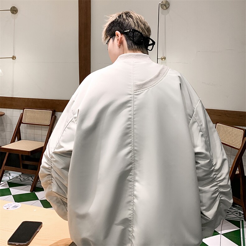 XZ213-JK03-P75控88港风美式日系潮流宽松百搭立领棒球服夹克男,男装夹克,星座213