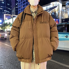 港风夜景字母印花白鸭绒保暖立领羽绒服A247-YR82113特批175控258，男装羽绒服，电商A247