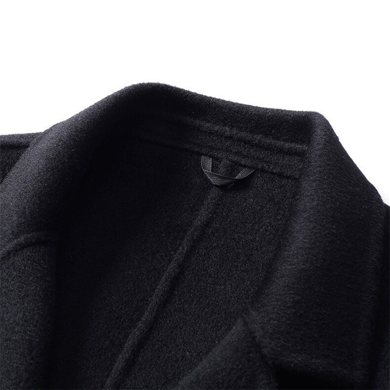 澳洲羊毛大衣男长款西服领中年男士休闲毛呢外套MNSA2291-P480图片