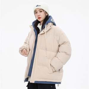 2023高品质中性风男女休闲连帽假两件棉衣外套618A-M002图片