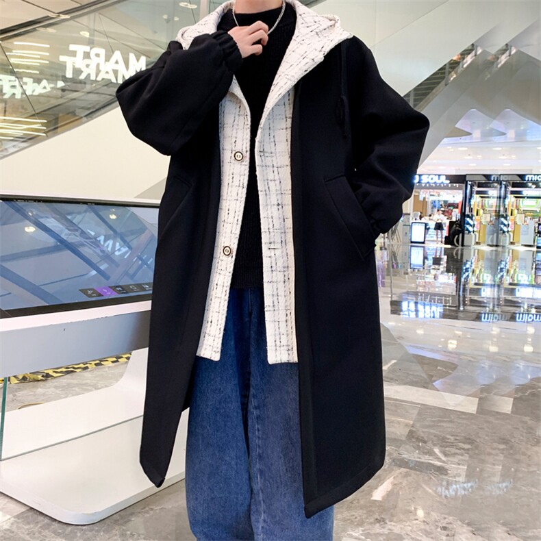 假两件长年大货风衣男中长款呢大衣男F114款P125港风D，男装风衣，星座401