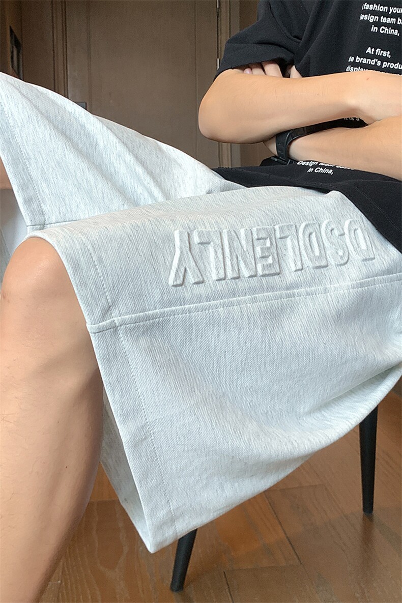 量大优供视频菠萝格立体钢印休闲短裤男M-5XDK16-特P25,男装牛仔裤,电商B325