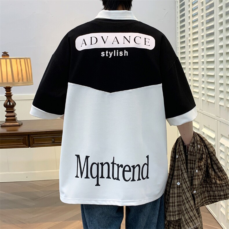 夏上新青少年刺绣半袖T恤拼接印花翻领Polo衫男女628-P40控价68，男装Polo衫，电商A441-1