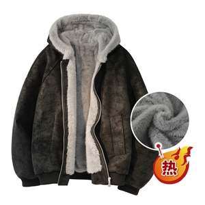 座山雕皮衣外套棉衣棉服夹克连帽毛领棉袄袖子是绒207-1668特p58图片