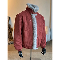 保暖麂皮座山雕棉服冬加厚毛领棉袄情侣外套5D1198-TP105178，男装棉衣，电商A102