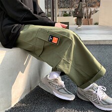 21新款中性风立体口袋织带工装休闲裤四季款7731-P55控68，男装休闲裤，电商A059