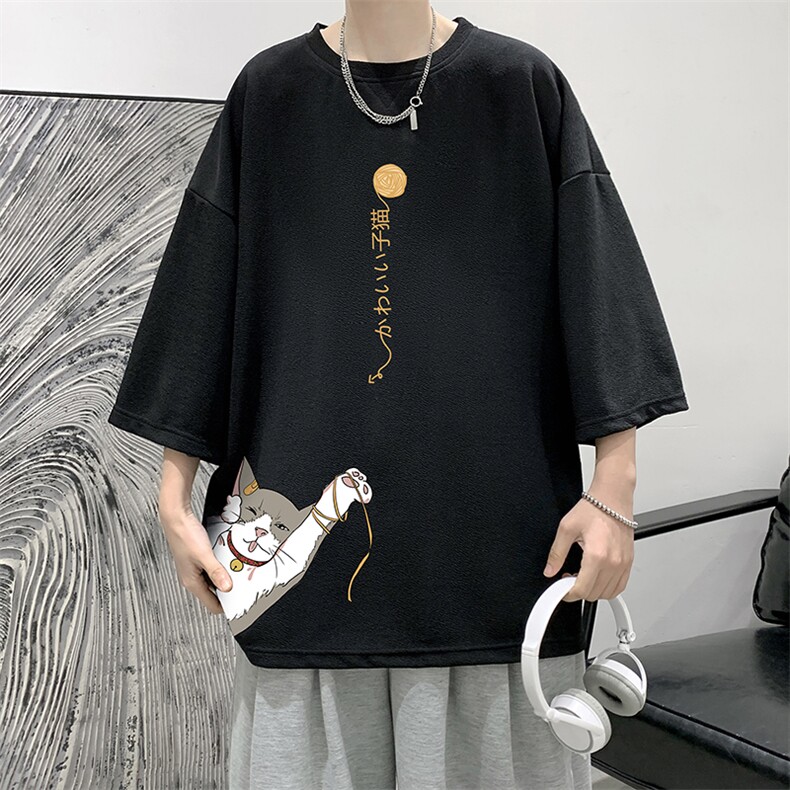 Q11013-P30春夏季七分袖t恤男大码五分袖男短袖中袖大皂风,男装T恤,电商A040