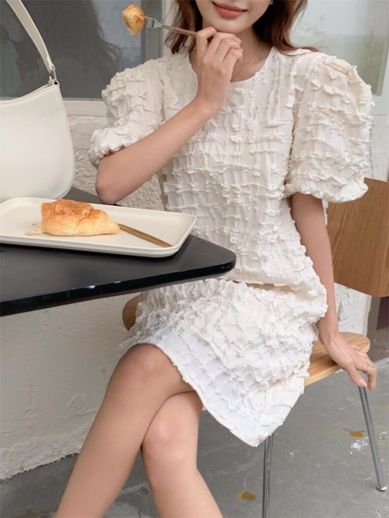 2023夏季新款泡泡袖连衣裙，女装连衣裙，C&B(4F)