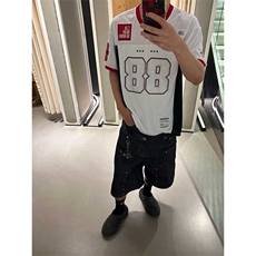 复古网眼短袖球衣系列男女潮牌美式嘻哈V领上衣TA88-P45，男装T恤，星座208-5