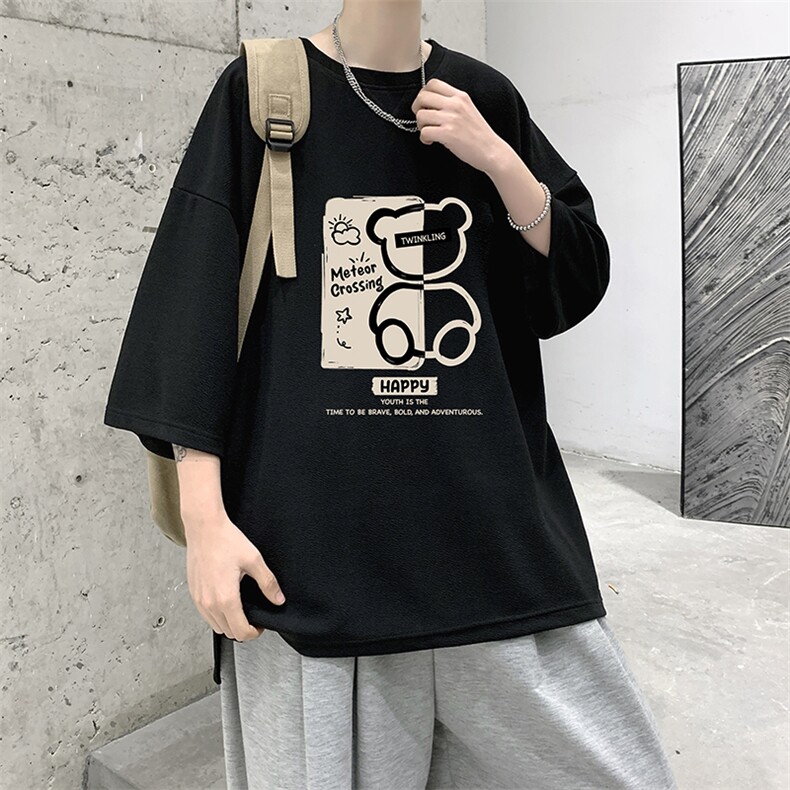 冰丝七分袖t恤男大码五分袖男短袖男中袖Q11352-P30,男装T恤,电商A040
