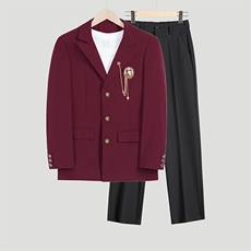 学院风DK西服套装宽松春秋季学生毕业照班服徽章JK制服TZ64P62，男装西服，星座1013-5