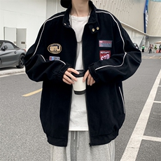 潮oversize百搭休闲情侣装秋季美式潮流运动夹克男W7875-P58，男装夹克，星座512-4