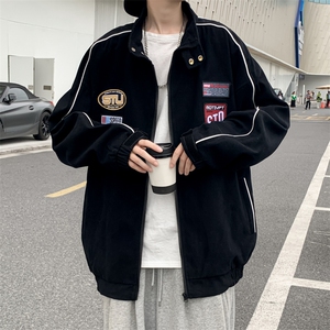 潮oversize百搭休闲情侣装秋季美式潮流运动夹克男 W7875-P58图片