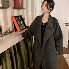 2024年秋季20%羊驼绒高级感气质拼袖大衣，女装双面呢大衣，荣图大衣