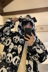1港风羊羔毛衣女连帽毛绒服男外套男8701P105控138，男装棉衣，星座226-2